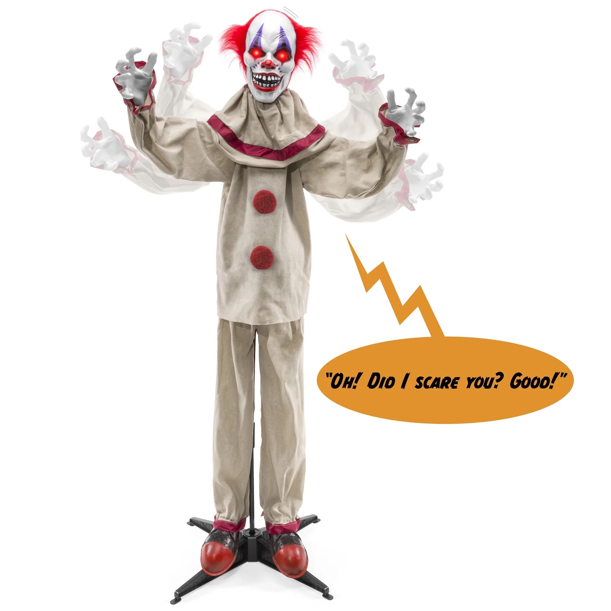 Best Choice Products Scary Harry the Motion Activated Animatronic Killer Clown, Halloween Prop w/... | Walmart (US)