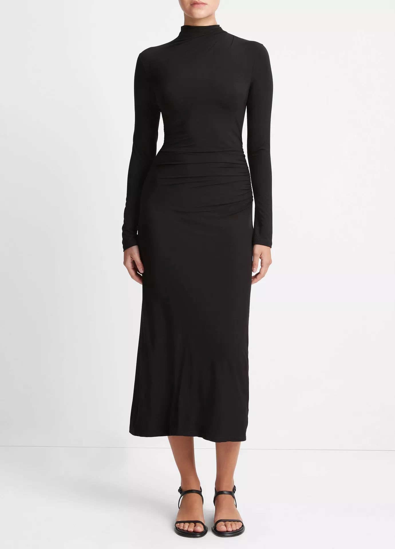 Ruched Long-Sleeve Turtleneck Dress | Vince LLC