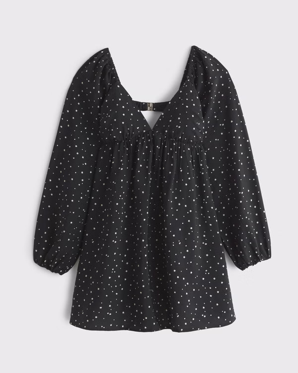 Bra-Free Clasp-Back Flowy Mini Dress | Abercrombie & Fitch (US)