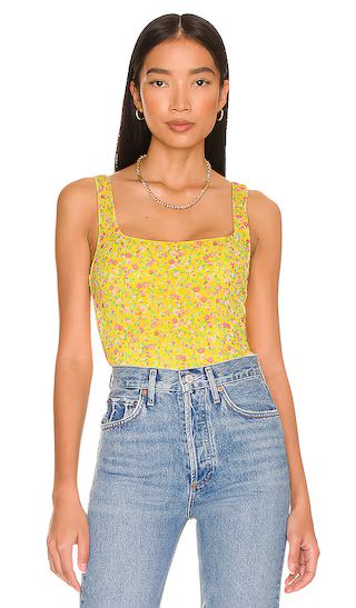 Cort Mesh Corset in Yellow Ditsy | Revolve Clothing (Global)