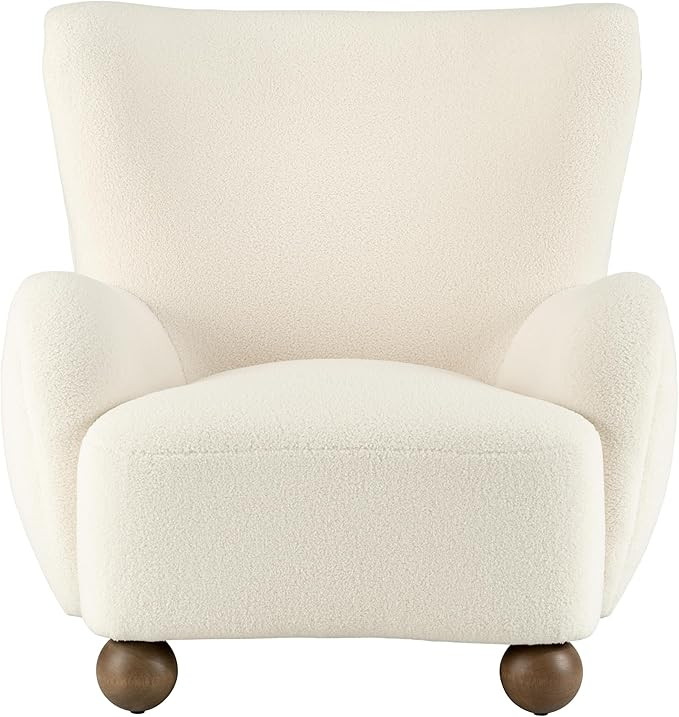 Sagebrook Home Wingback Occasional Chair, Beige, Rubber Wood, Contemporary, 37" L X 37" W X 37" H... | Amazon (US)