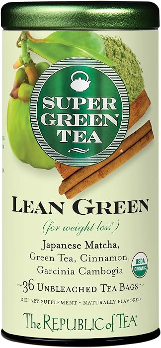 The Republic of Tea Lean Green SuperGreen Tea, Matcha And Garcinia Cambogia Tea Blend (36 Tea Bag... | Amazon (US)