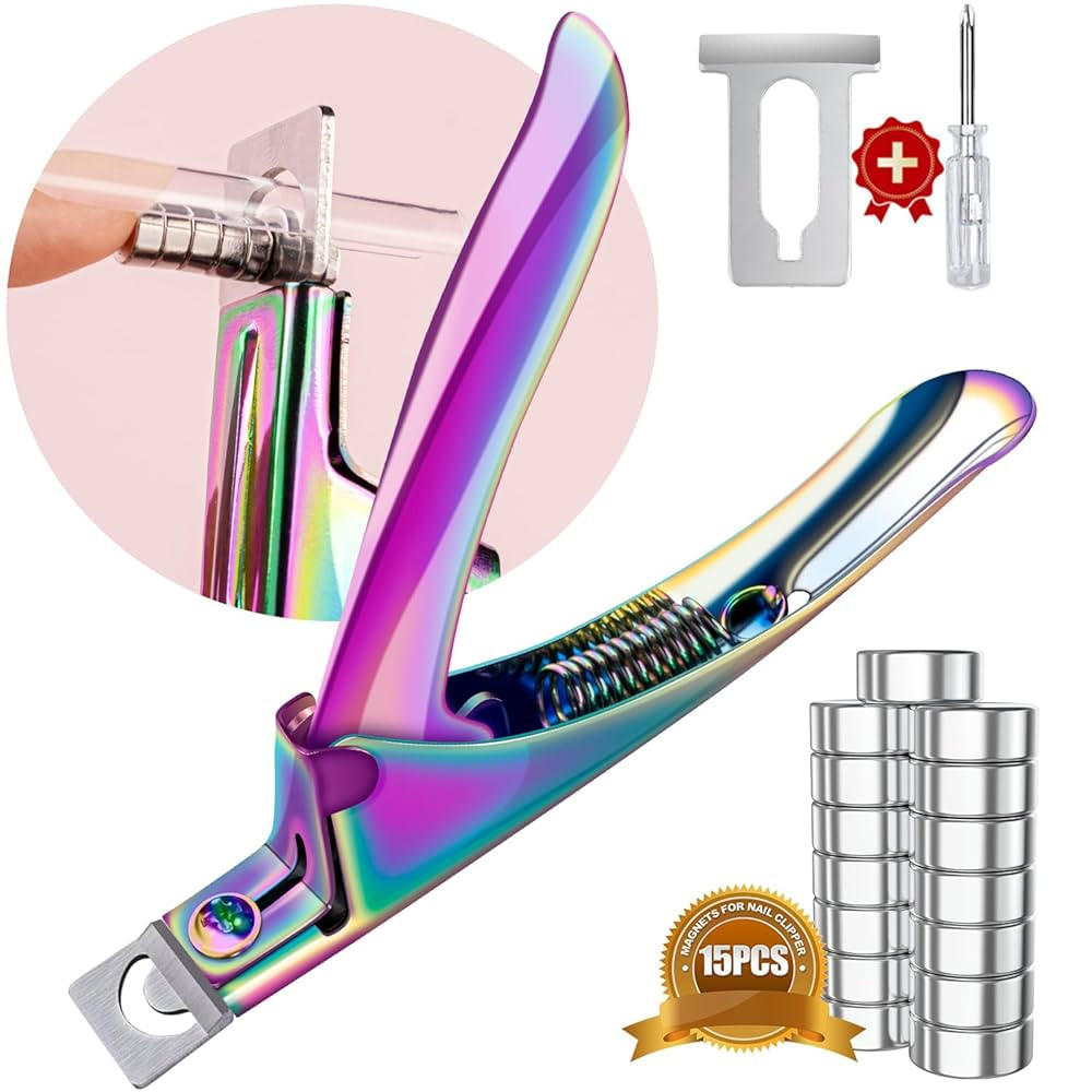 Chameleon Premium Adjustable Nail Clippers with Magnets Sizers for Acrylic Nails, Stainless Steel... | Amazon (US)