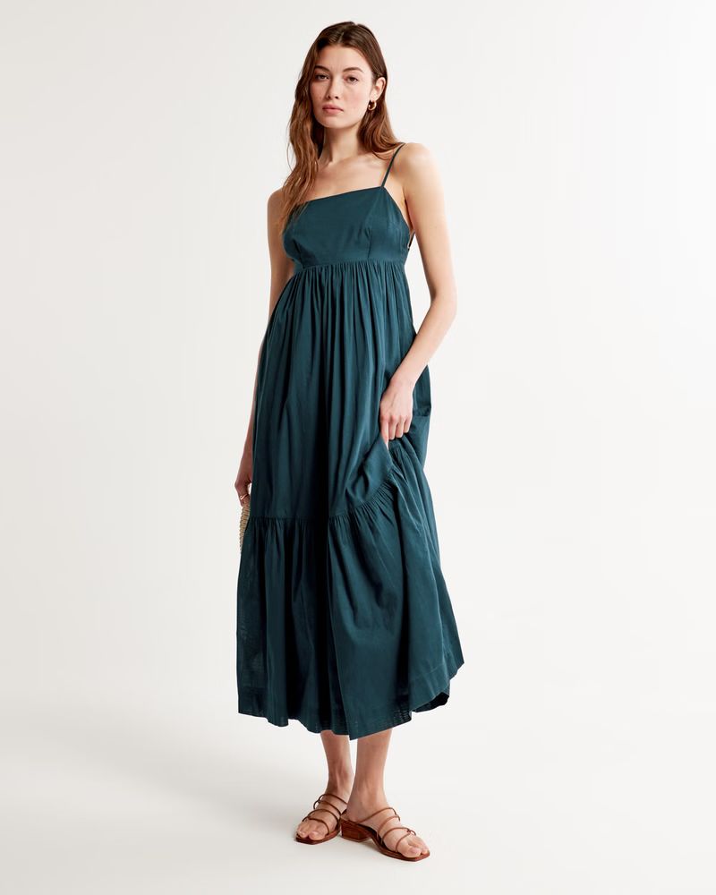 Low Back Babydoll Maxi Dress | Abercrombie & Fitch (US)