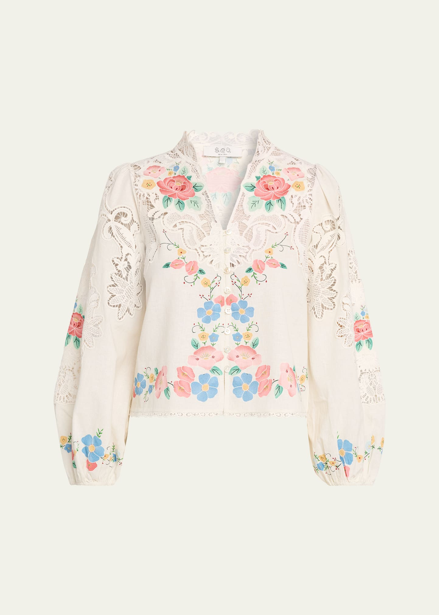 Sea Astrid Floral Embroidered Blouse | Bergdorf Goodman