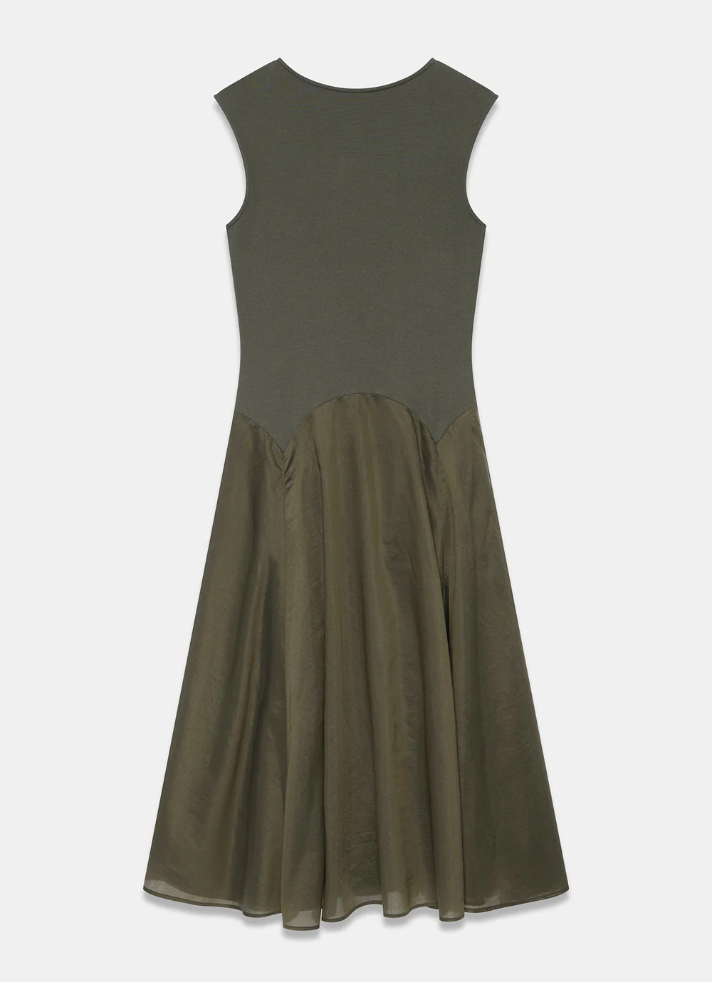 Khaki Sleeveless Midi Dress | Mint Velvet
