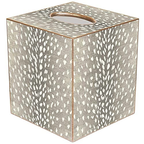 Tissue Box Cover Tissue Holder Square Cube Paper Mache Decorative Animal Print Antelope Taupe | Amazon (US)