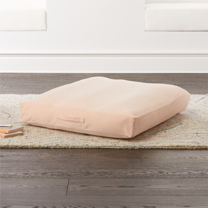 Pink Velvet Floor Cushion | Crate and Barrel | Crate & Barrel