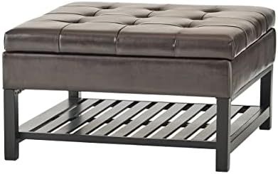 Christopher Knight Home Miriam Ottoman with Storage and Bottom Rack, Brown | Amazon (US)