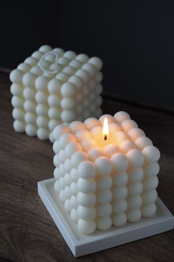 Bubblex Cube Natural Soywax Beeswax Unique Shaped Candle | Etsy | Etsy (US)