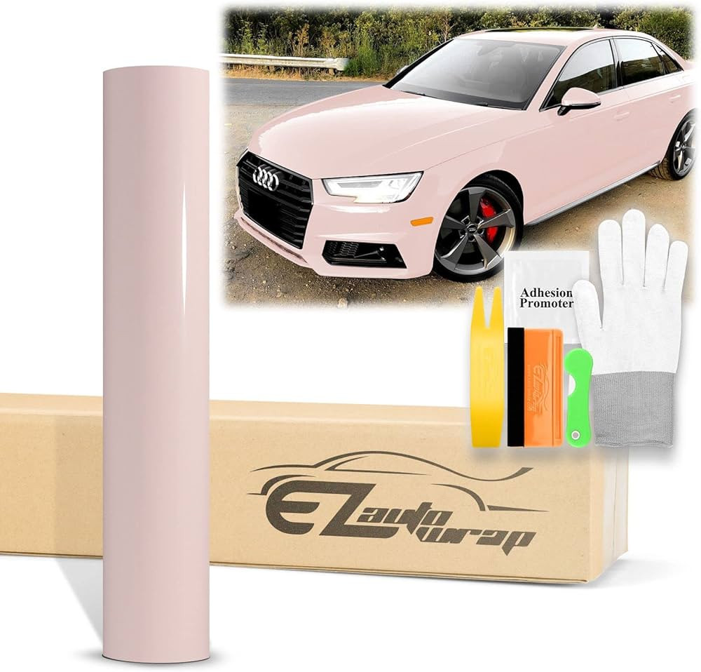 24"x60" (2FTx5FT) Premium Super Gloss Pale Pink High Glossy Sticker DIY Decal Car Auto Vehicle Mo... | Amazon (US)