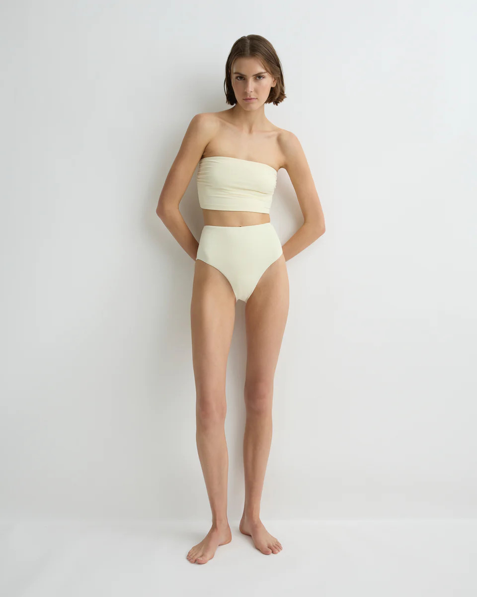 Poppy High Waist Bikini Bottom Porcelain | Bondi Born® | BONDI BORN