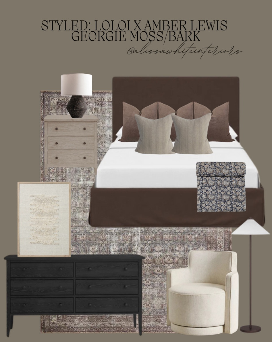 Modern organic bedroom design. 

Bed. Dresser. Lamp. Nightstand. Art. Throw pillows. Block print quilt. 

#LTKfindsunder100 #LTKhome #LTKsalealert