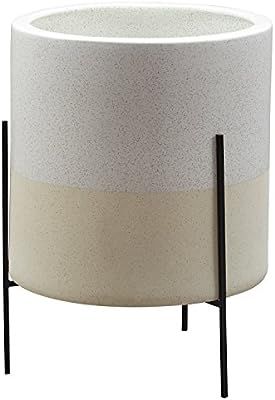 Amazon Brand – Rivet Mid-Century Ceramic Planter with Stand, 18.9"H, White | Amazon (US)