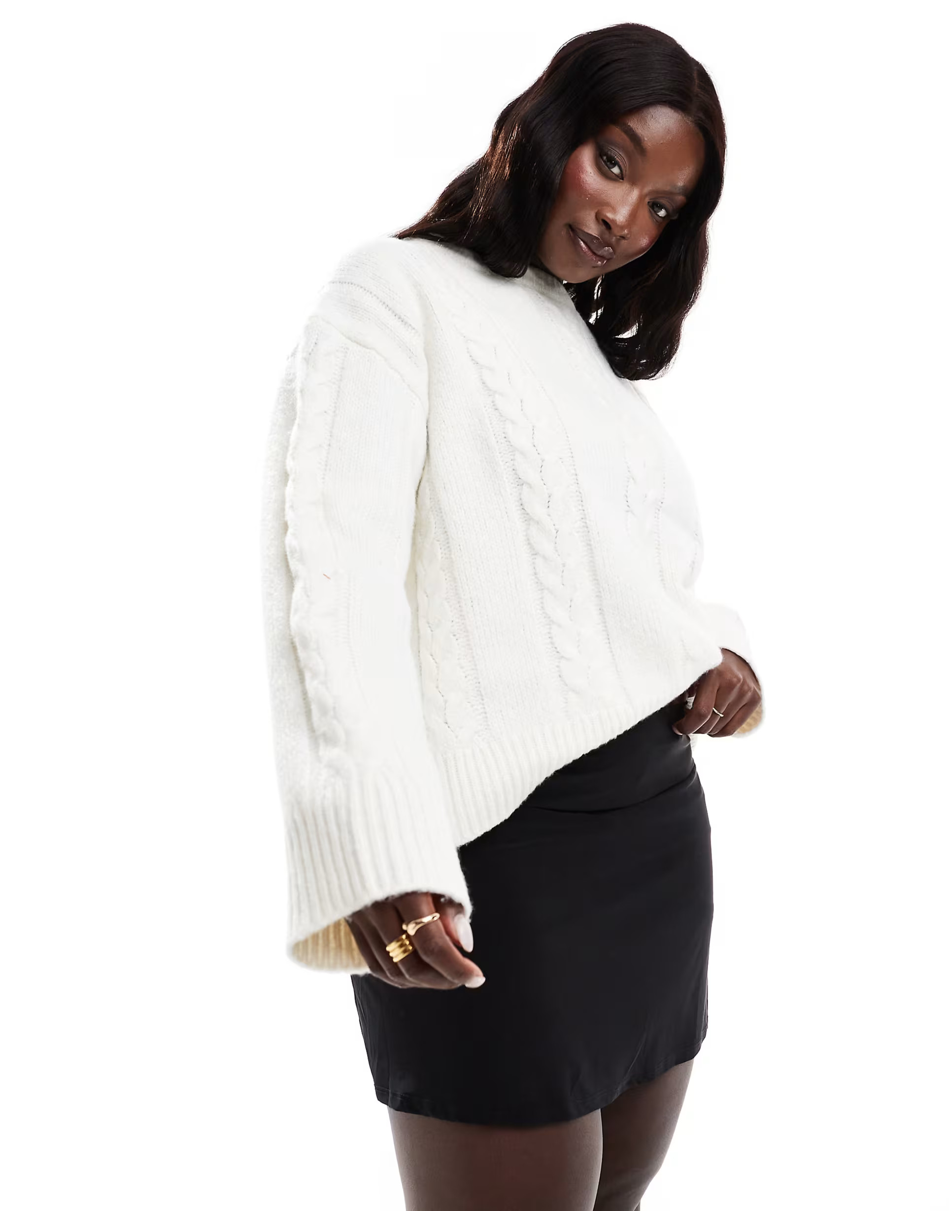 ASOS DESIGN Curve mini skort in black | ASOS (Global)