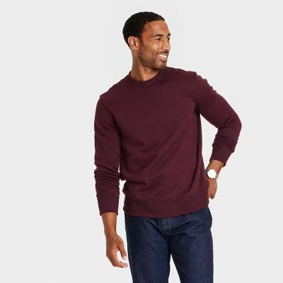 Men's Pullover Sweatshirt - Goodfellow & Co™ Pomegranate Red L | Target