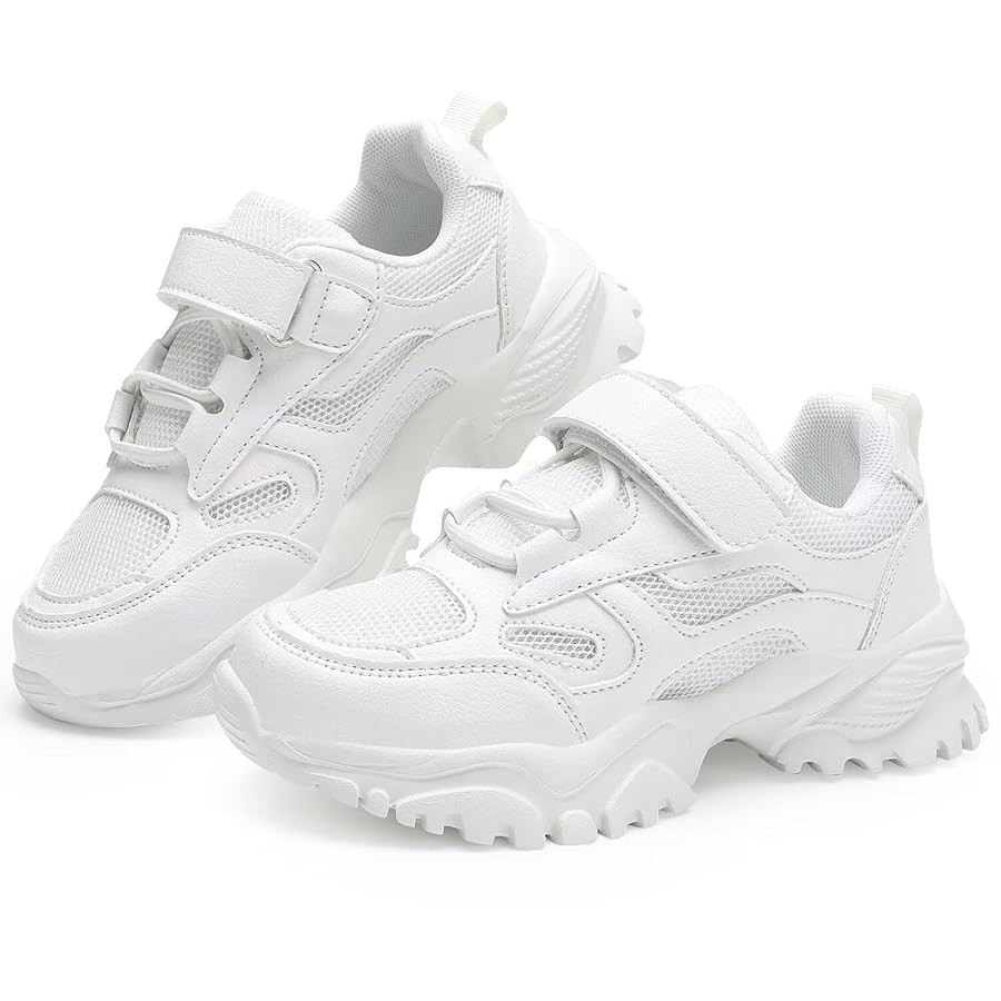 DSWED Unisex-Child Leather Lightweight Breathable Knit Athletic Running Sneakers for Kids Shoes f... | Amazon (US)