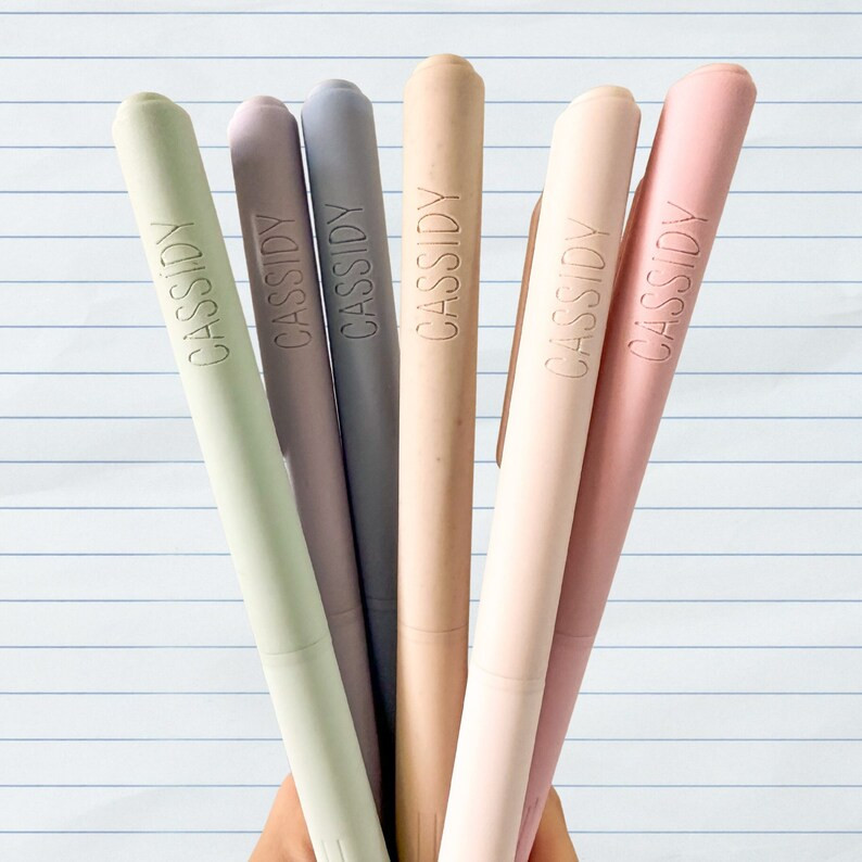 Custom Colored Ink Penspersonalized Planner Pensset of 6 Lightweight Engraved Pastel Gel Pensgift... | Etsy (US)