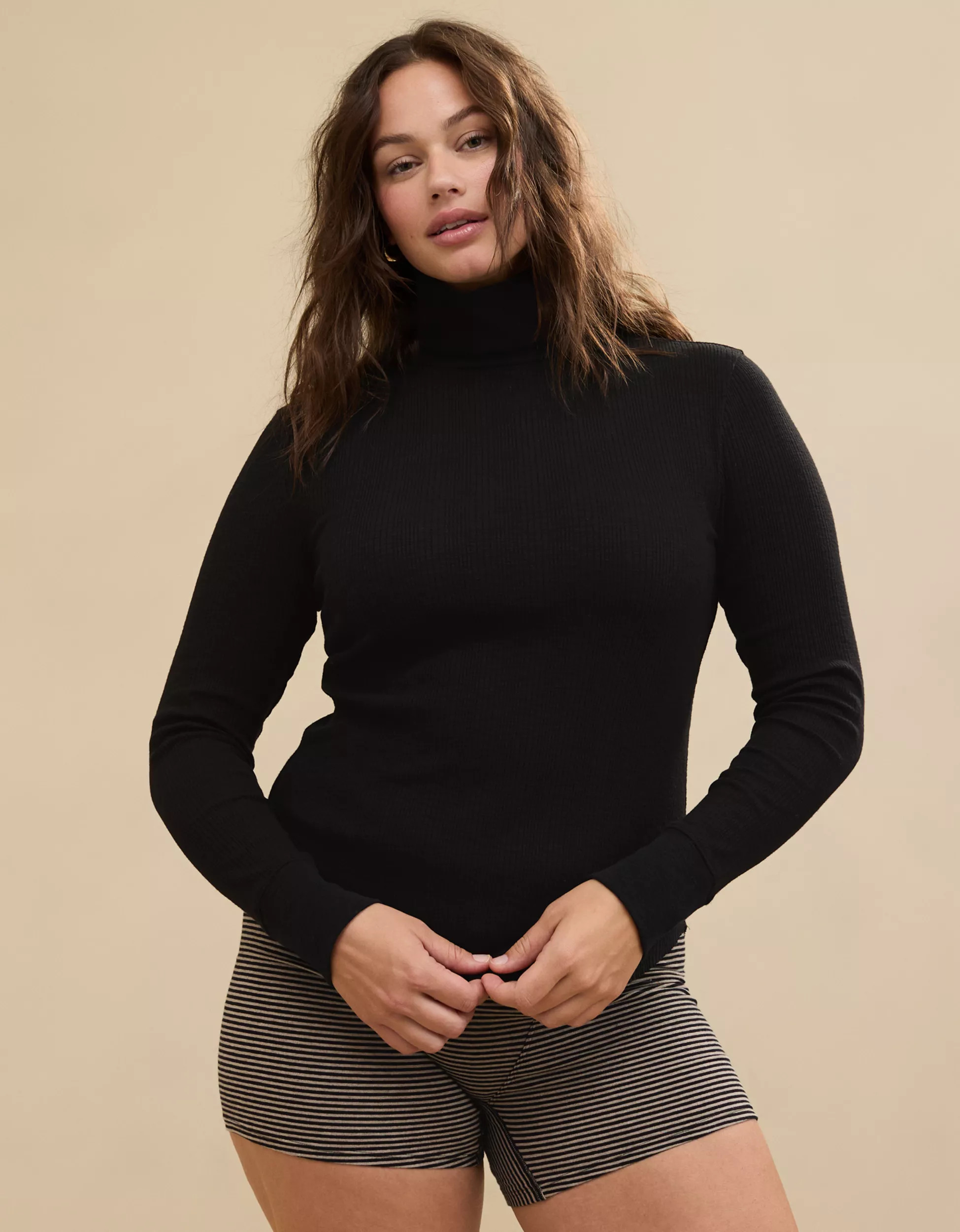 Aerie Essential Turtleneck Layering T-Shirt | Aerie