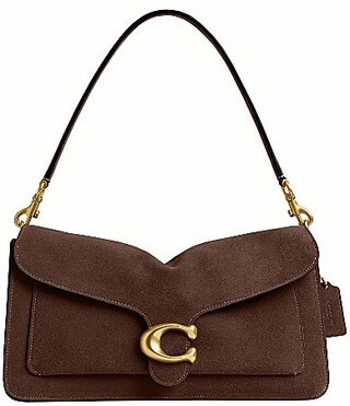 COACH Tabby 36 Suede Oversized Shoulder Bag - Dark Chocolate | Dillard's
