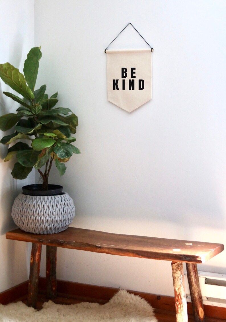 Be kind wall banner, gallery wall sign, kids bedroom sign, pennant flag, inspirational sign, moti... | Etsy (US)