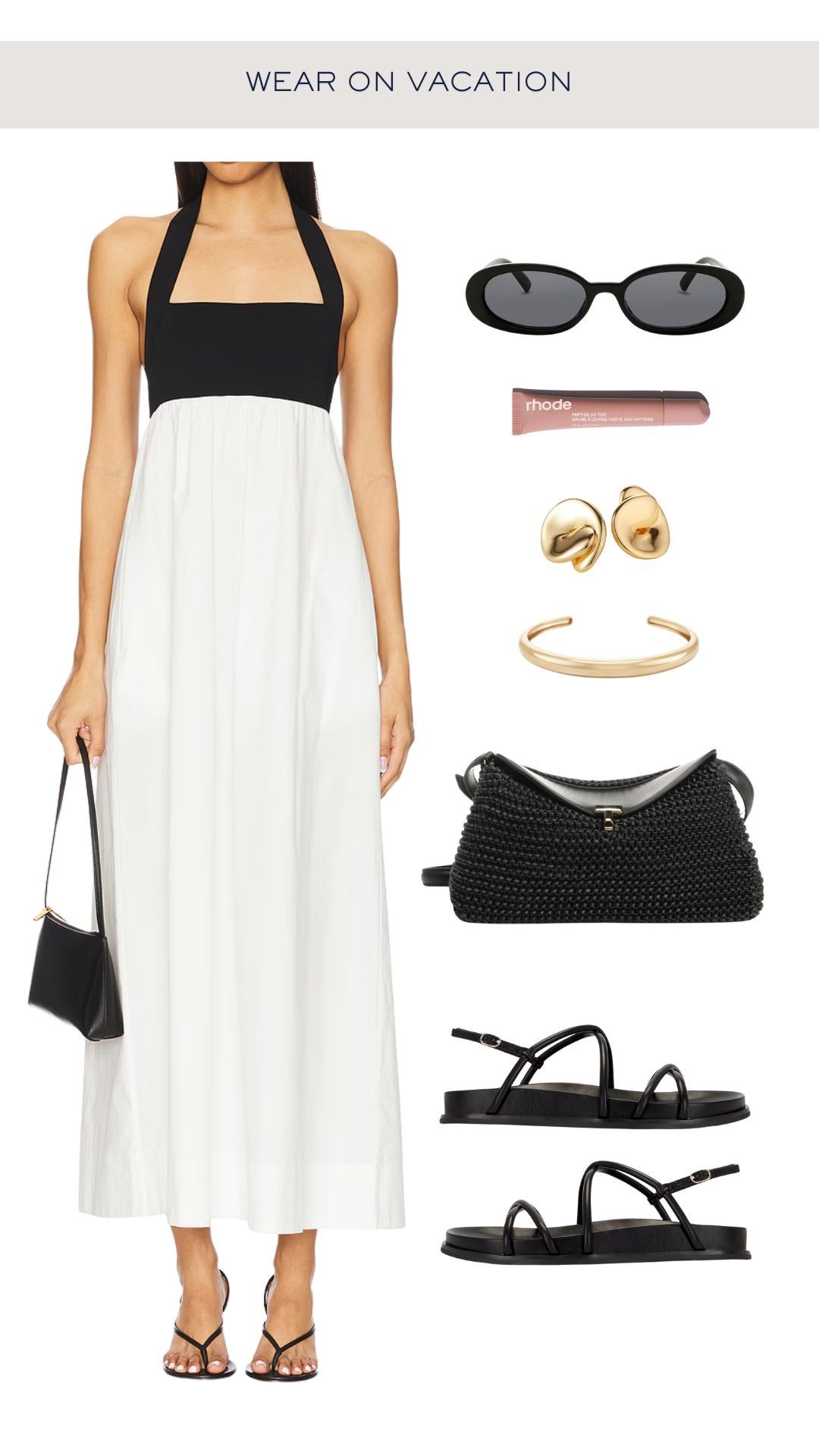 Easy styled chic vacation dress 🕶️ 


——

#vacationdress #vacationootd #blackandwhitedress #styledsummeroutfit #summeroutfit2025 #ootd2025 #chicminimalstyle

#LTKspring #LTKstyletip #LTKsummer