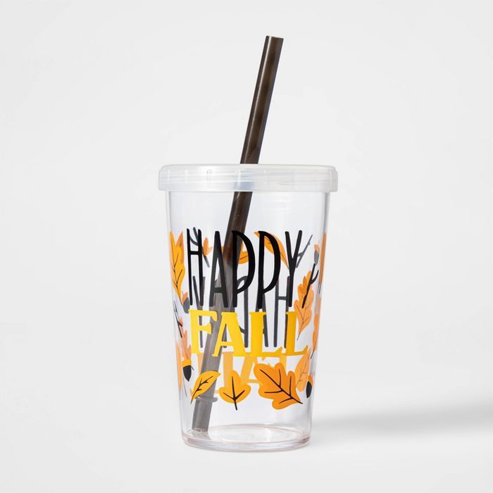 12oz Plastic Happy Fall Tumbler with Straw - Hyde & EEK! Boutique™ | Target