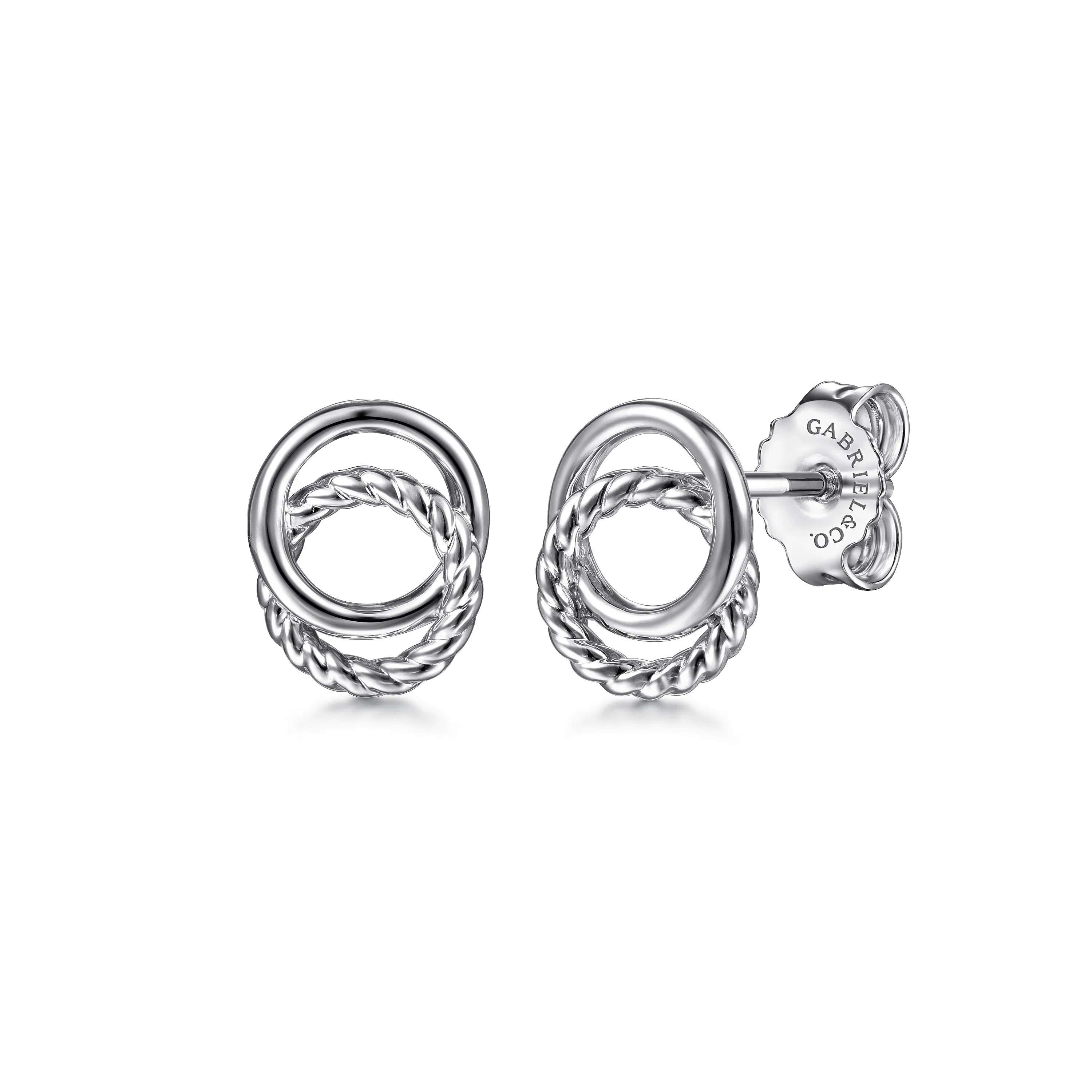 925 Sterling Silver Rope Stud Earrings | Gabriel & Co. Fine Jewelry And Bridal