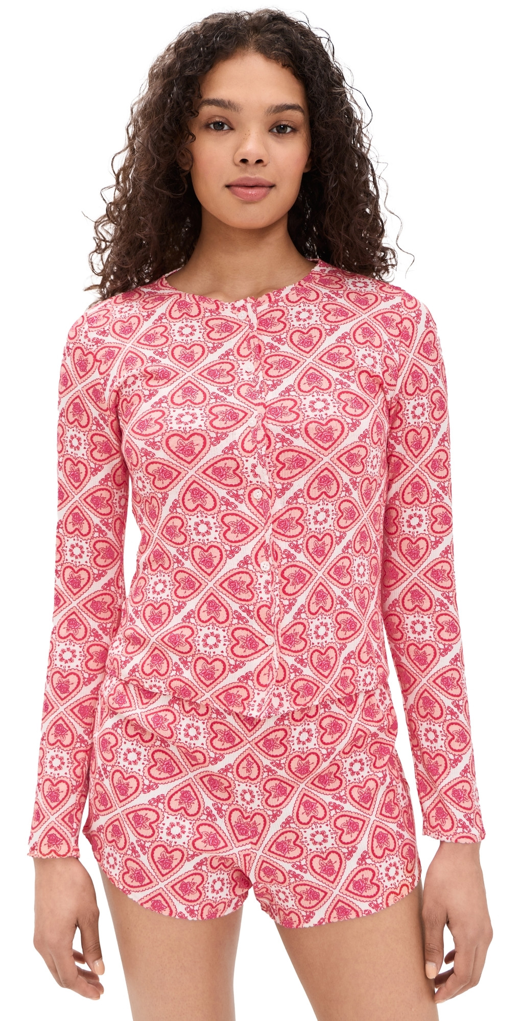 Hill House Home The Kaelie Pointelle Cardigan Patchwork Doily Heart/White S | Shopbop
