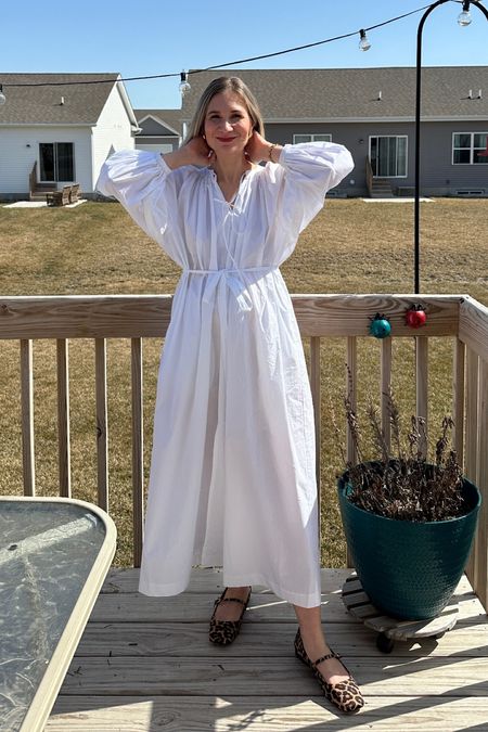 If you’re still looking for a more *affordable white maxi dress, this is a great option! This material is more of a stiff cotton than the Jenni Kayne dress, but you get the same vibe

#LTKover40 #LTKSeasonal