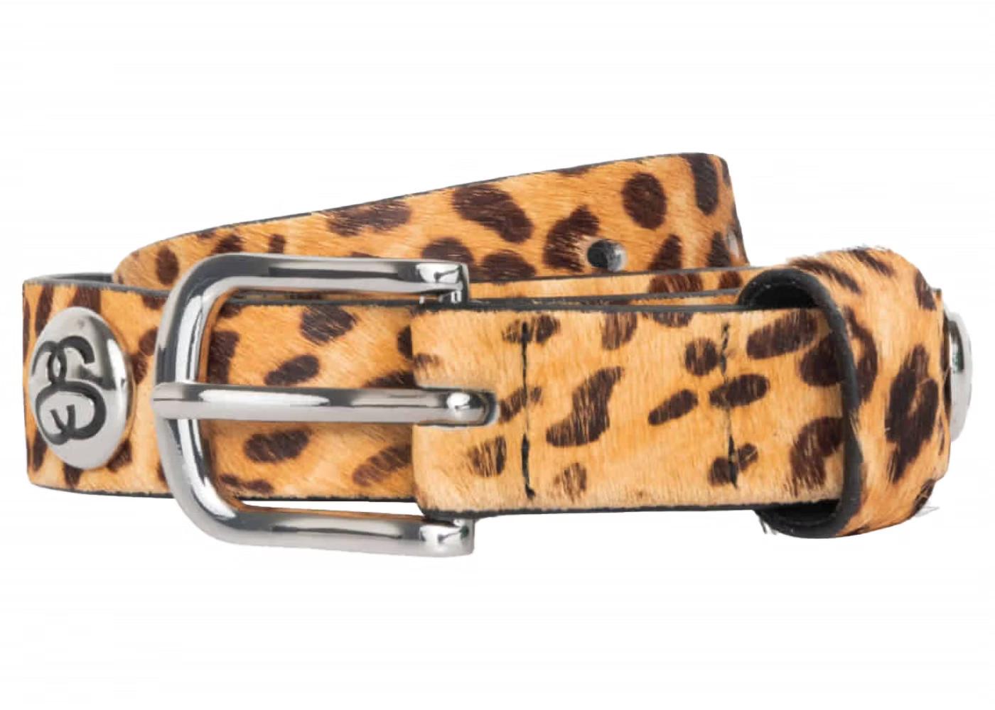 Stussy SS-Link Studded Belt Hairy Cheetah Print | StockX