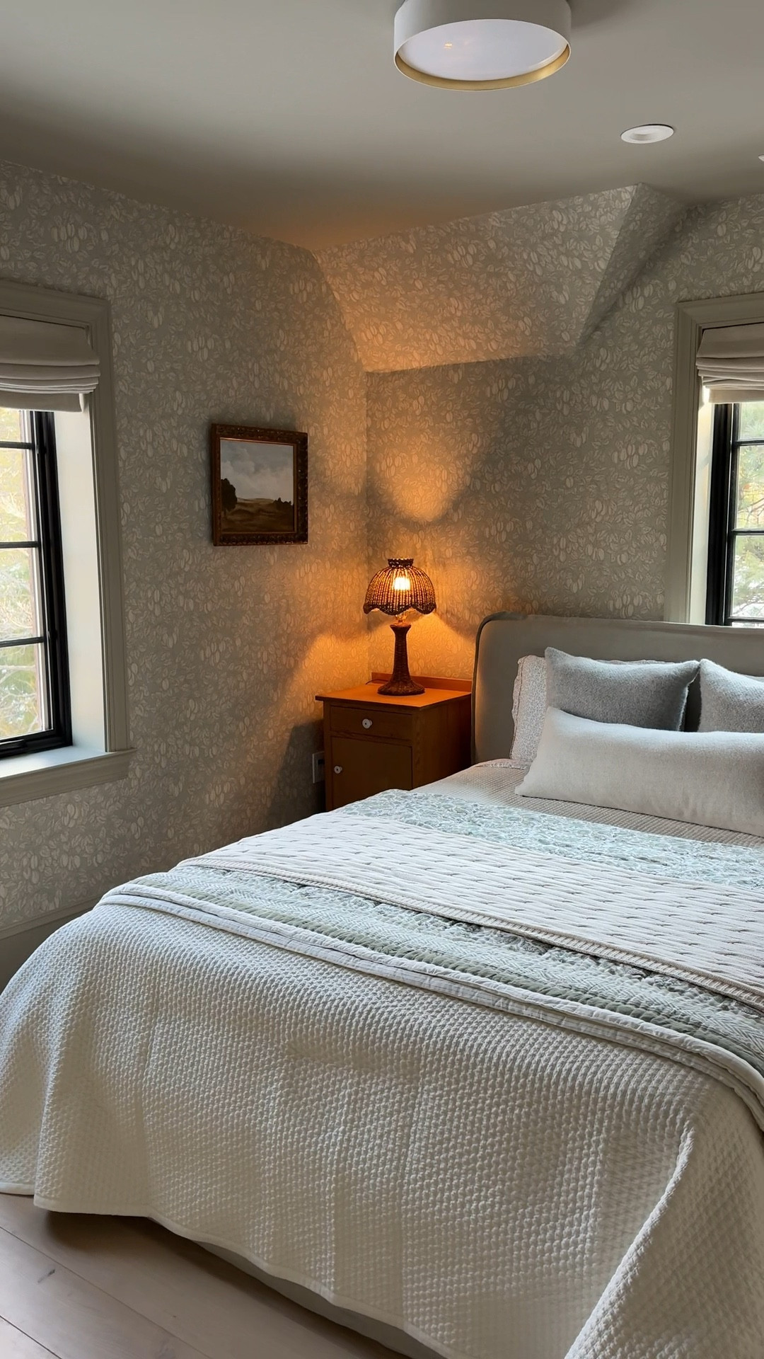 Guest bedroom makeover 🤍 Wallpaper is in the color Sage

#LTKStyleTip #LTKHome