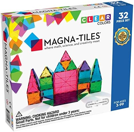 Magna-Tiles 32-Piece Clear Colors Set, The Original Magnetic Building Tiles For Creative Open-End... | Amazon (US)