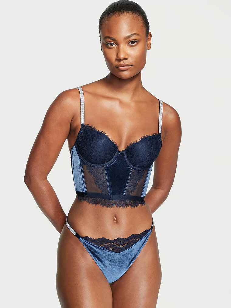 Lace & Velvet Shine Strap V-String Panty | Victoria's Secret (US / CA )