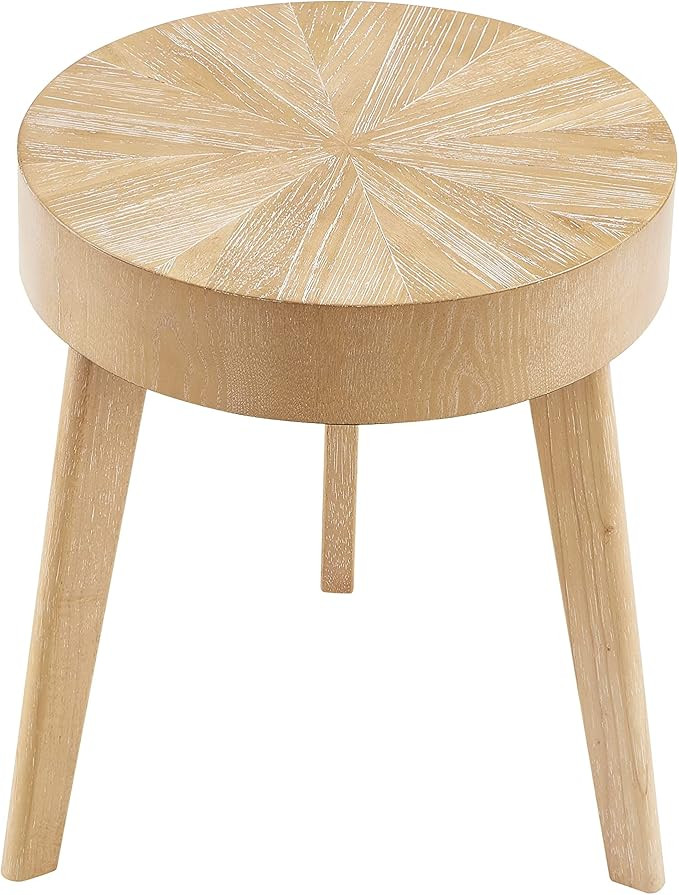 Gexpusm Round Wood End Tables for Living Room, Farmhouse Circle Side Table, Rustic Mid-Century Wo... | Amazon (US)