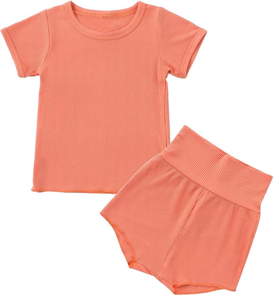Baby Boys Girls Cotton Tracksuit Sweatshirt Top + Sweatpants Zipper Coat Outfits Set | Amazon (US)