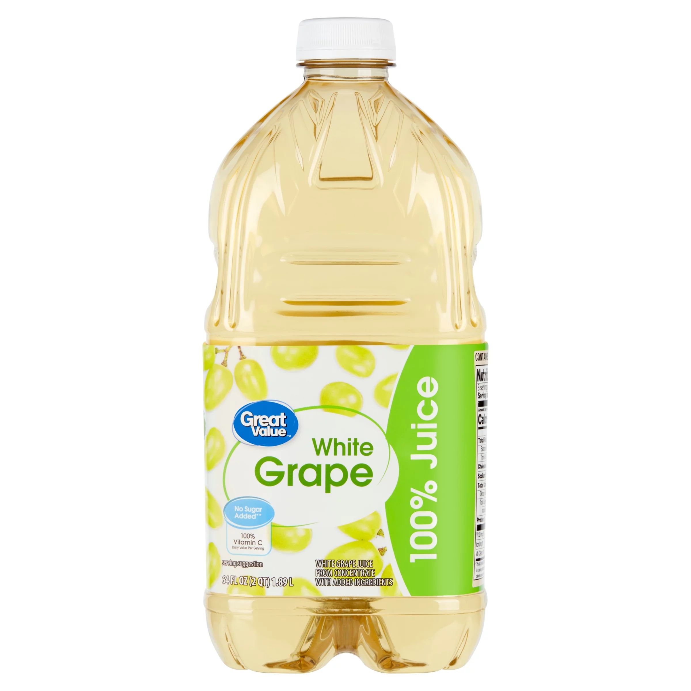 Great Value 100% White Grape Juice, 64 Fl. Oz. - Walmart.com | Walmart (US)
