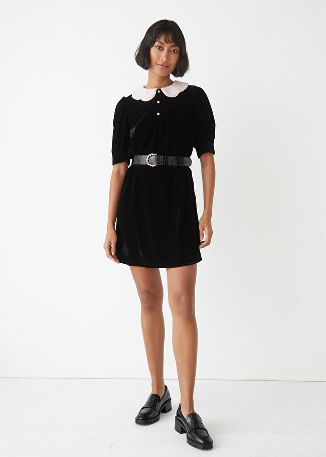 Collared Velvet Mini Dress | & Other Stories (EU + UK)