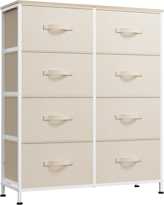 WLIVE Fabric Dresser for Bedroom, Tall Dresser with 8 Drawers, Storage Tower with Fabric Bins, Do... | Amazon (US)