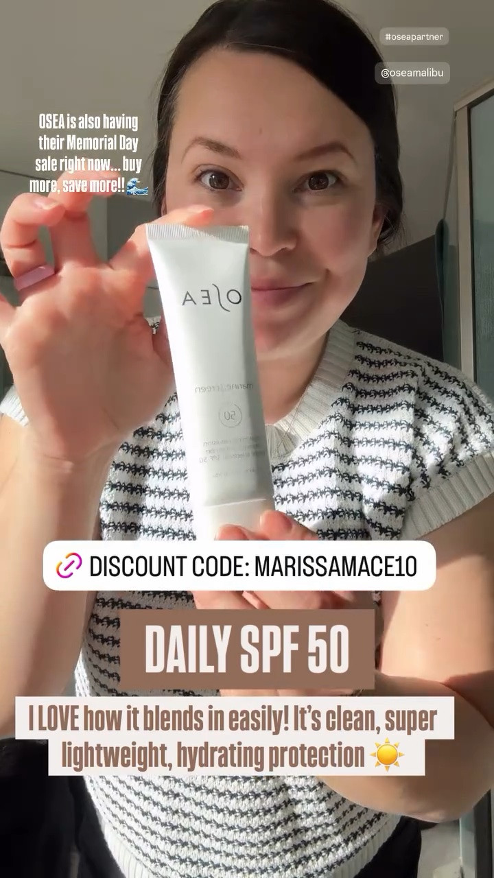 DAILY SPF 50 I LOVE how it blends in easily! It’s clean, super lightweight, hydrating protection ☀️ OSEA is also having their Memorial Day sale right now… buy more, save more!! 🌊

OSEA discount code: MARISSAMACE10

#LTKgrwm #LTKselfcare #LTKBeauty