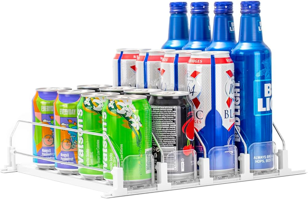 Rula Drink Organizer for Fridge, Self-Pushing Soda Can Dispenser for Mini Refrigerator, Width Adj... | Amazon (US)