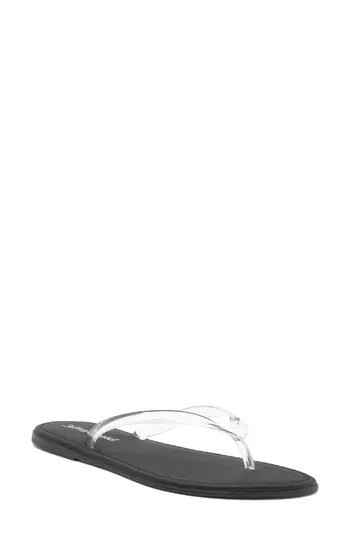 Jeffrey Campbell Beached Flip Flop in Clear Black at Nordstrom Rack, Size 6 | Nordstrom Rack