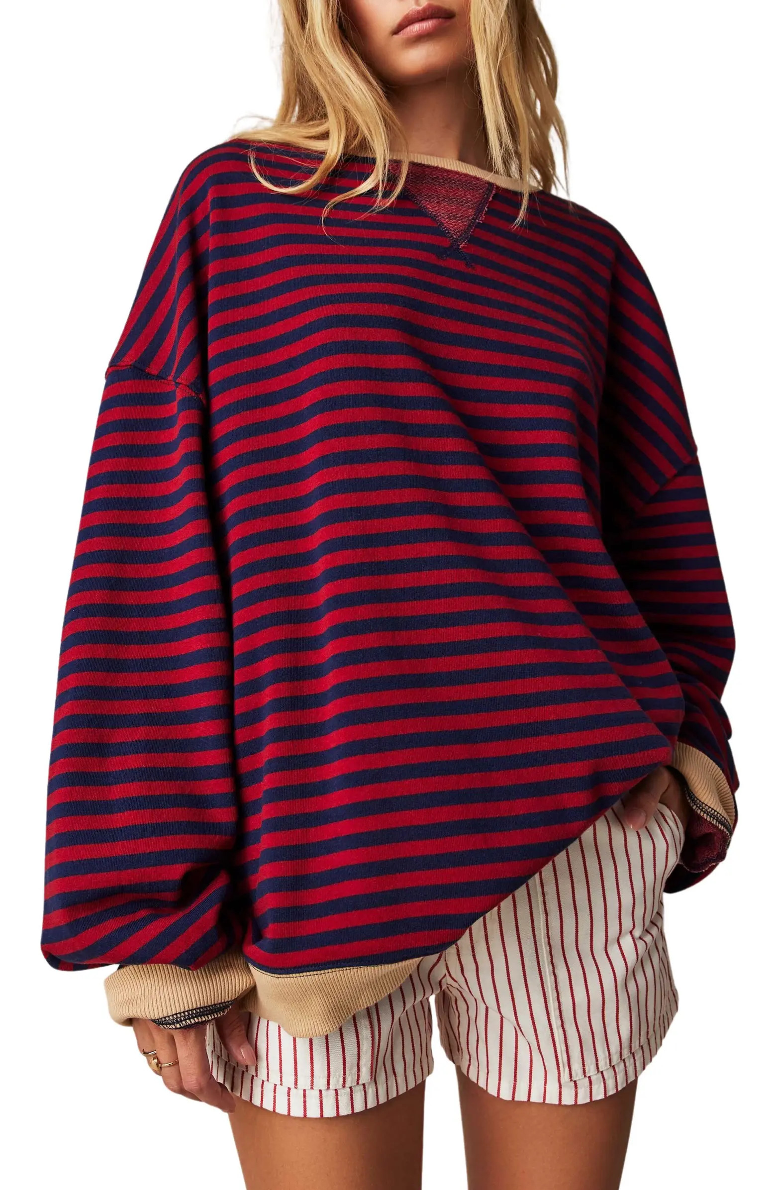 Oversize Stripe Sweatshirt | Nordstrom