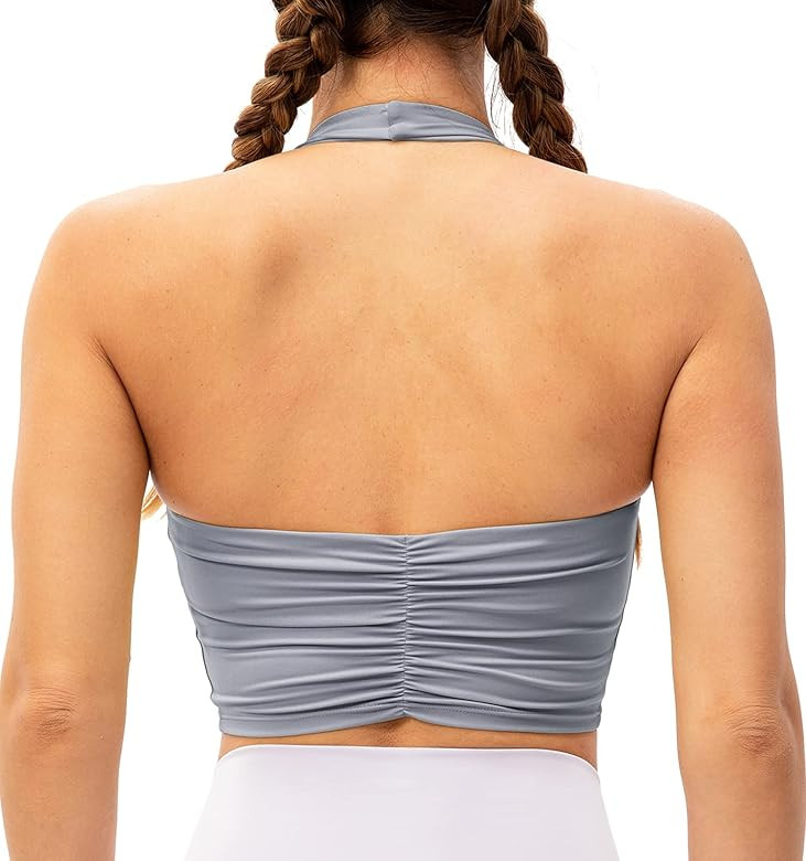 Lavento Women's Halter Sports Bra Yoga Bralette Crop Bras Top | Amazon (US)