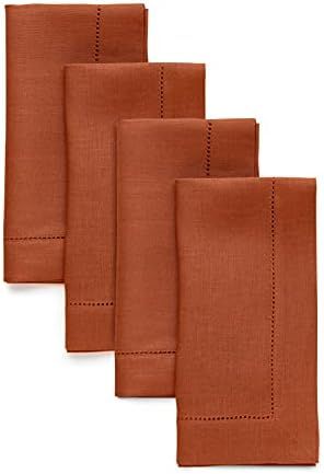 Solino Home Linen Cinnamon Cloth Napkins – Set of 4, 100% Pure Linen Fall, Halloween Dinner Nap... | Amazon (US)