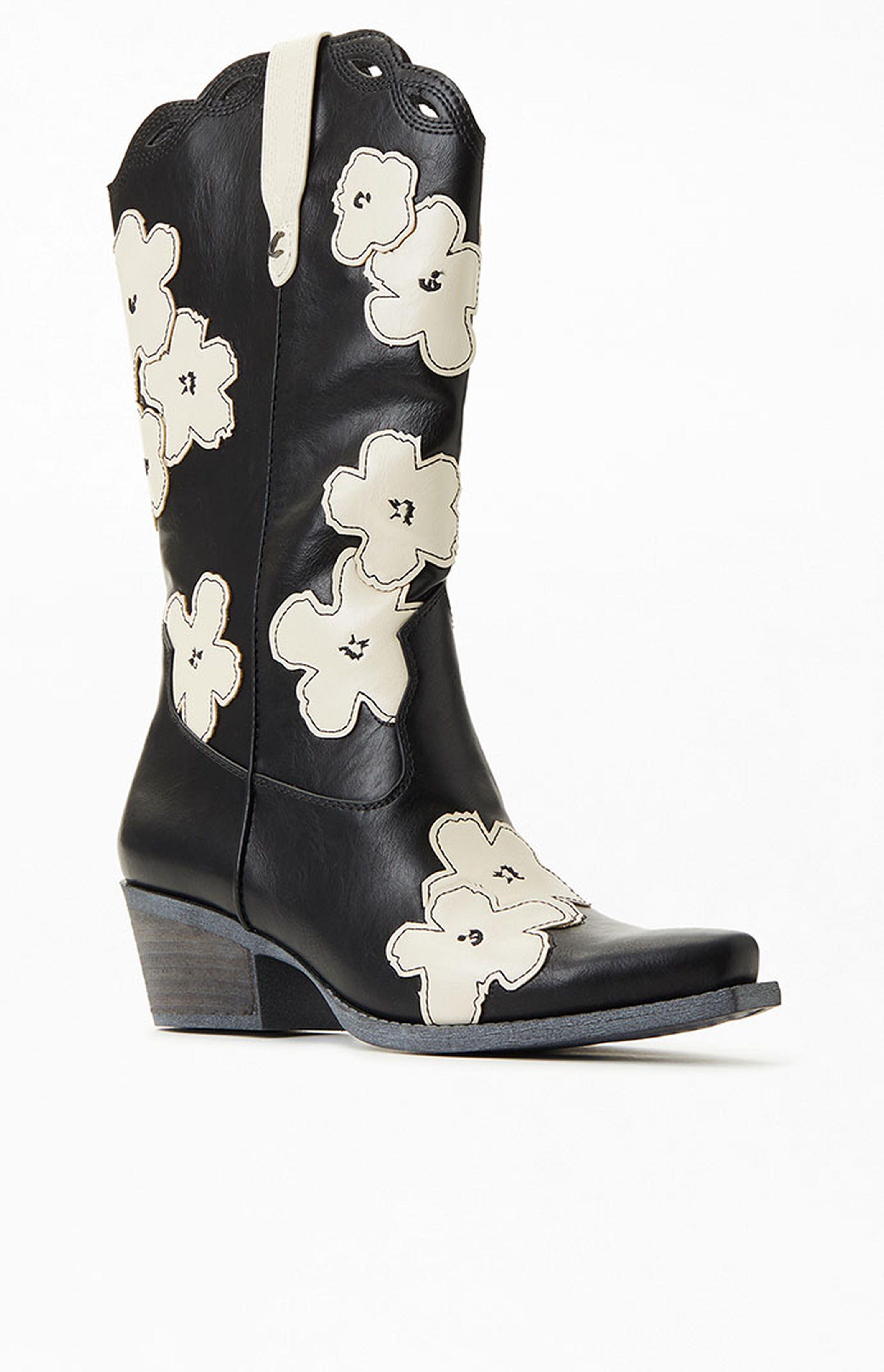 CIRCUS NY Black & White Flower Jill 2 Cowboy Boots | PacSun