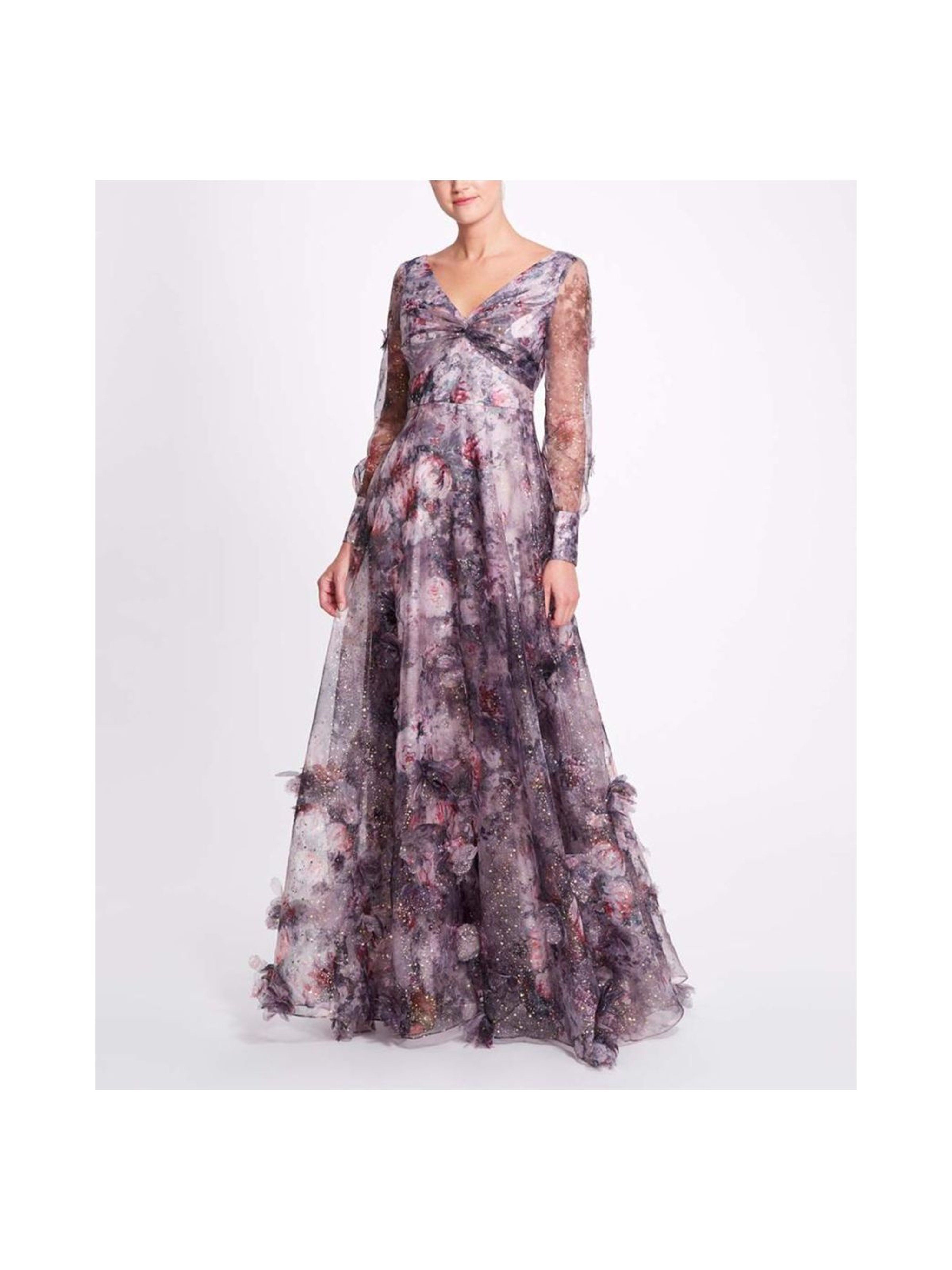 Blouson Sleeve Foiled Organza Gown - 6 - Also in: 8, 2, 4 | Verishop