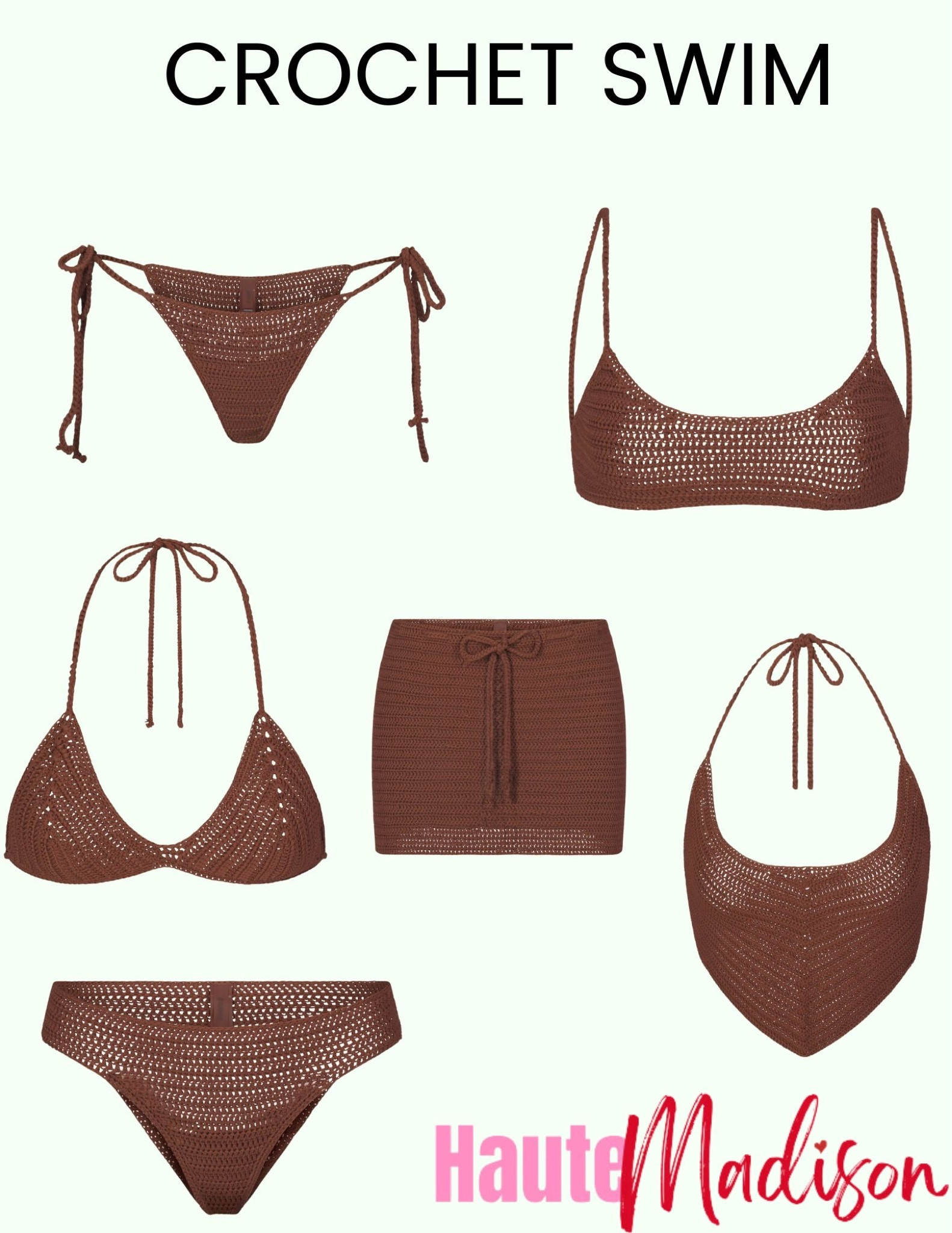 CROCHET SWIM MICRO SCOOP BIKINI TOP curated on LTK