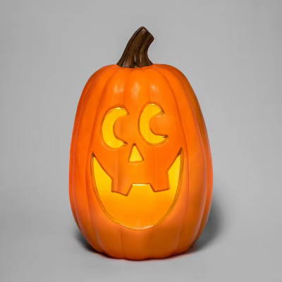 20" Light Up Pumpkin With Timer Orange Halloween Decorative Prop - Hyde & EEK! Boutique™ | Target