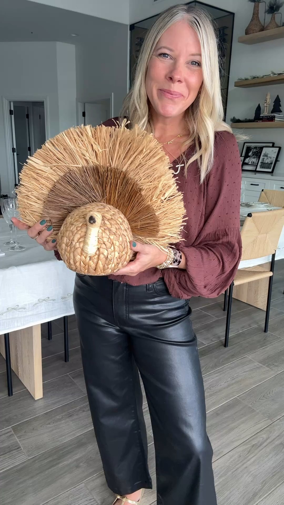 XS top and 0 pants. I sized down one size in the pants which run big. Gold flats run true to size. $10 bracelets and J necklace from Baublebar. Kendra Scott 30% off bow necklace 


#LTKCyberWeek #LTKHoliday #LTKootd